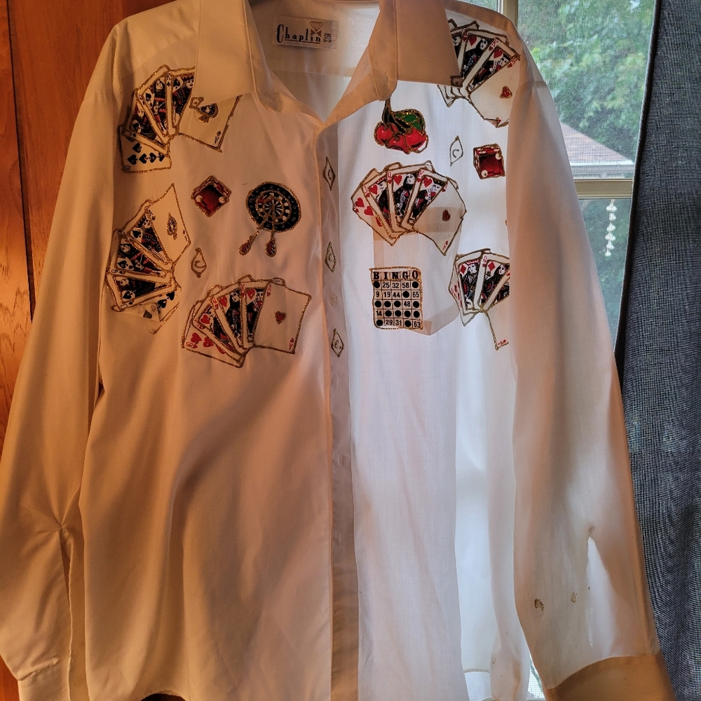 CHAPLIN 2XL VINTAGE VEGAS DRESS SHIRT WITH FLAWS
